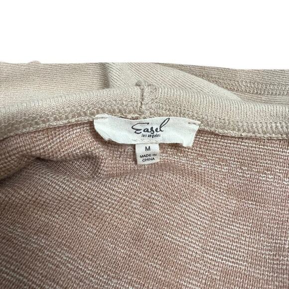 easel los angeles Two Tone Hoodie Pullover Beige Medium - Picture 4 of 6